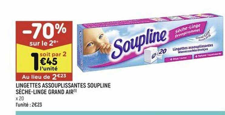 lingettes assouplissantes soupline sèche-linge grand air