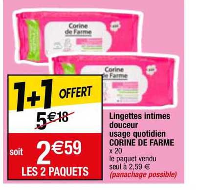 lingettes intimes douceur usage quotidien corine de farme