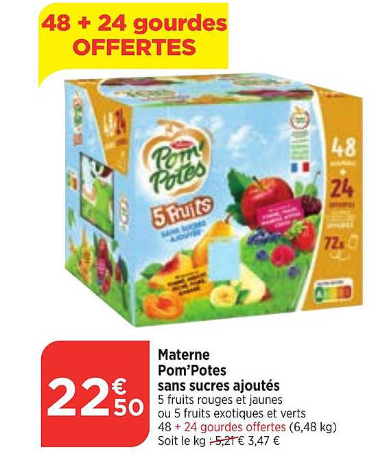 Maternes Pom'potes Sans Sucres Ajoutés