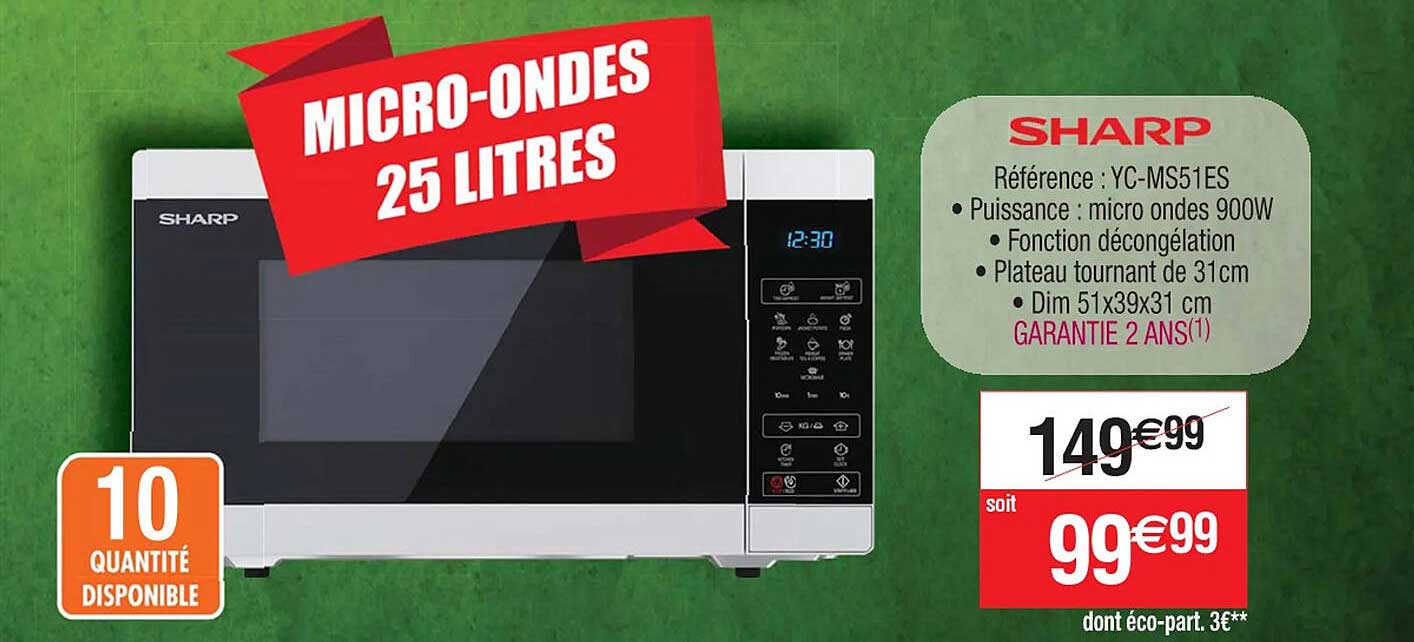 micro-ondes 25 litres sharp