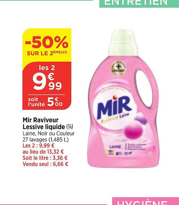 mir raviveur lessive liquide