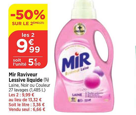 mir raviveur lessive liquide