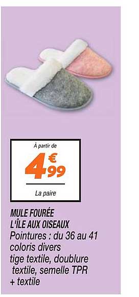 mule fourrée l'île aux oiseaux