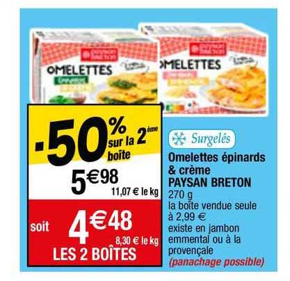 omelettes épinards & crème paysan breton