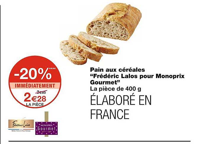pain aux céréales "frédéric lalos pour monoprix gourmet"