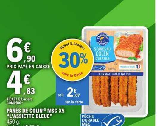 panés de colin msc x5 "l'assiette bleue"