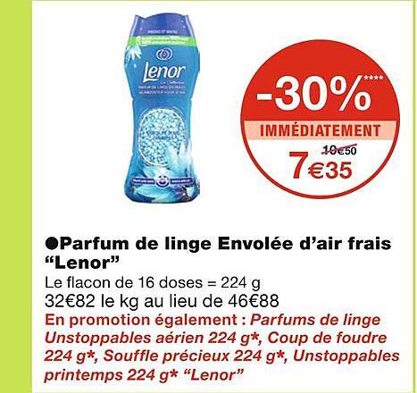 parfum de linge envolée d'air frais "lenor"
