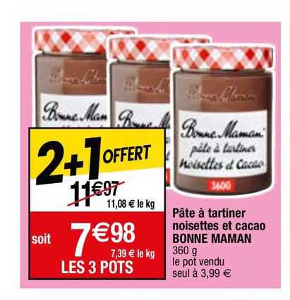 pâte à tartiner noisettes et cacao bonne maman