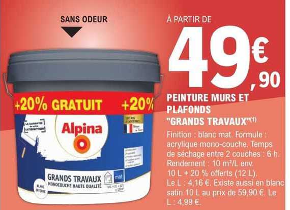 Peinture Murs Et Plafonds "grands Travaux" Alpina