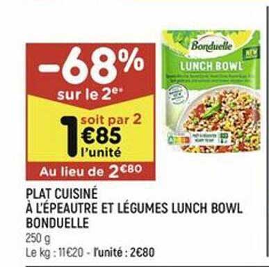 plat cuisiné à l'épeautre et légumes lunch bowl bonduelle