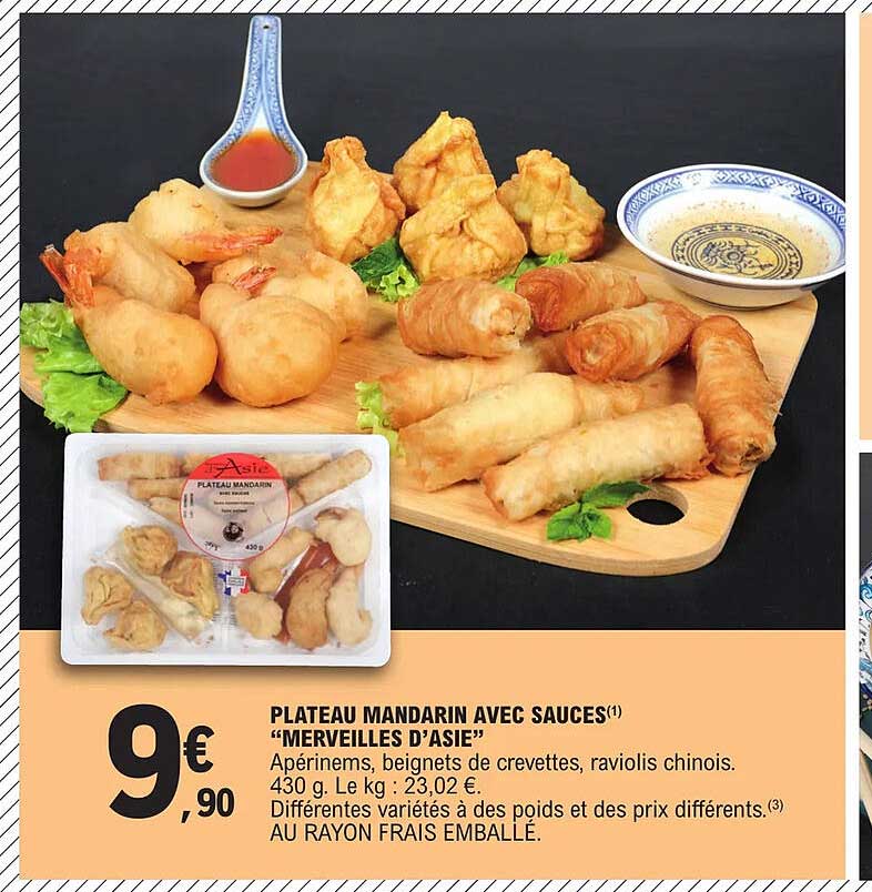 plateau mandarin avec sauces "merveilles d'asie"