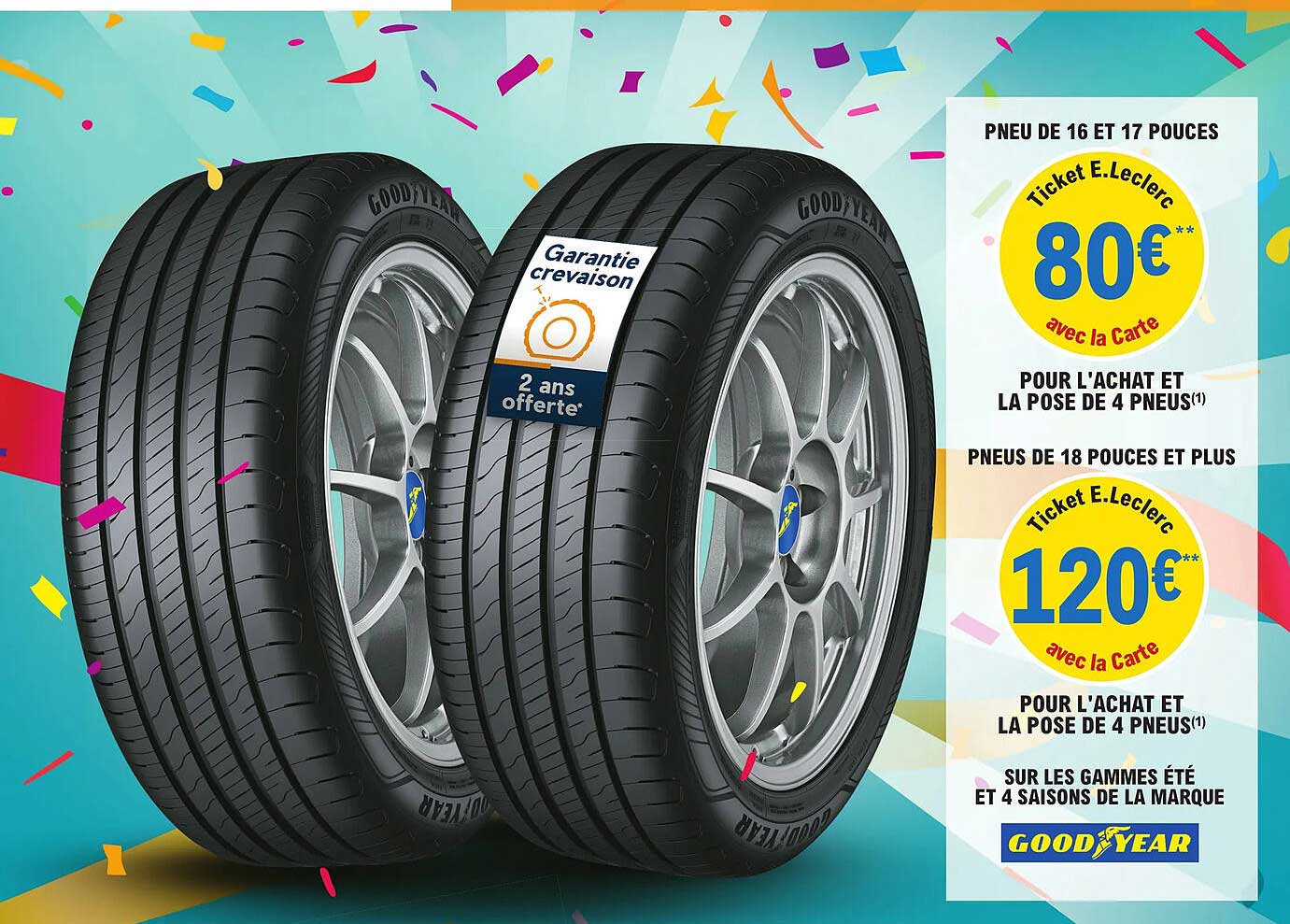 pneu de 16 et 17 pouces, les gammes été et 4 saisons de la marque good year