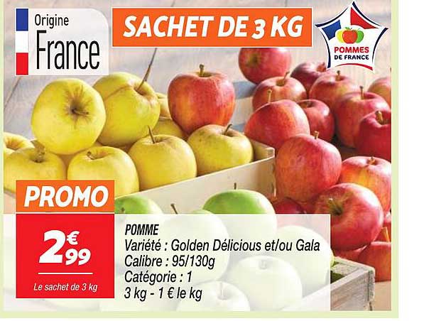 pomme gloden délicious et/ou gala
