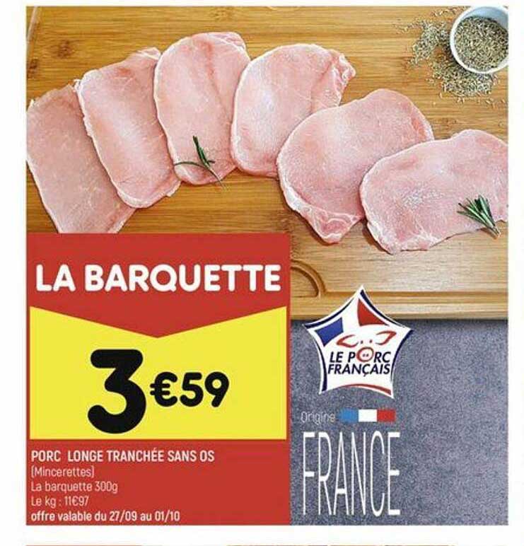 Porc Longe Tranchée Sans Os