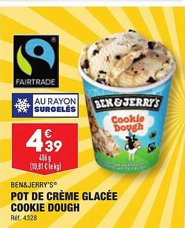 pot de crème glacée cookie dough ben&jerry's