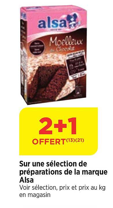 préparations de la marque alsa 2+1 offert