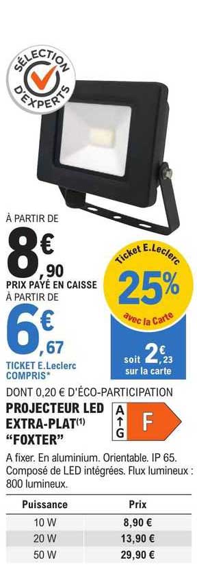 projecteur led extra-plat "foxter"