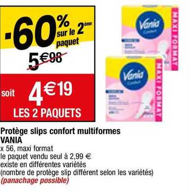 protège slips confort multiformes vania