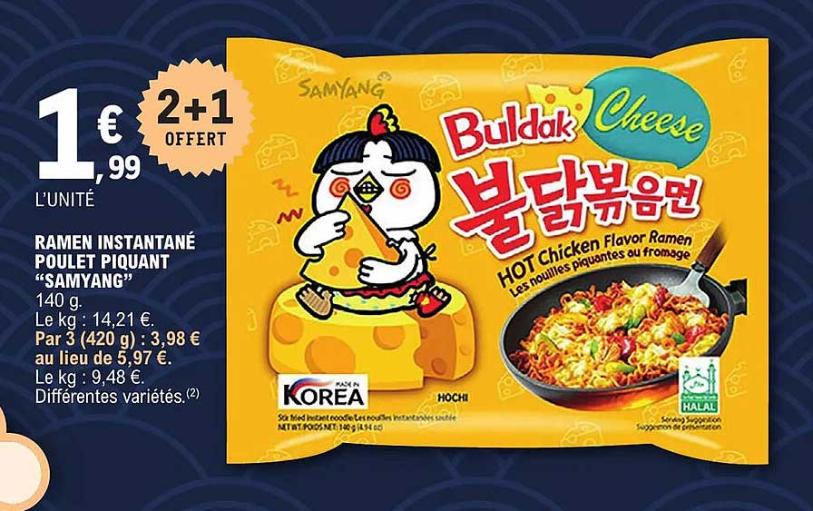 ramen instantané poulet piquant "samyang"
