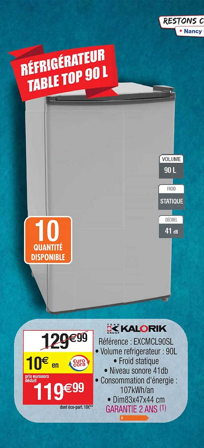 Réfrigérateur Table Top 90 L Kalorik