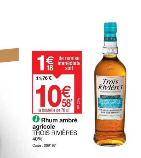 rhum ambré agricole trois rivières