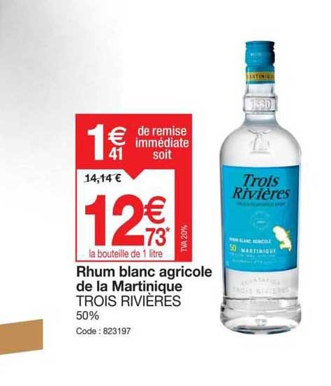 rhum blanc agricole de la martinique trois rivières