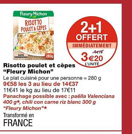 risotto poulet et cèpes "fleury michon"