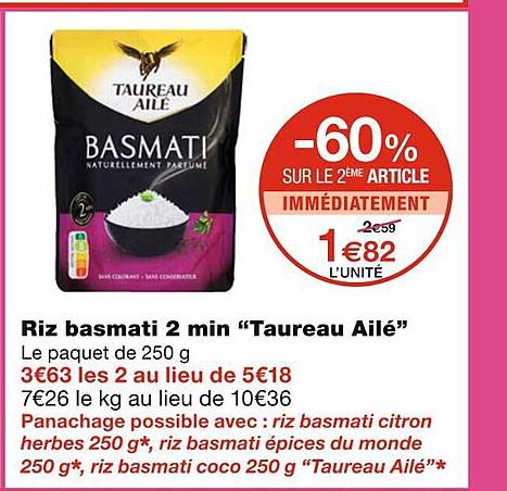 riz basmati 2 min "taureau ailé"