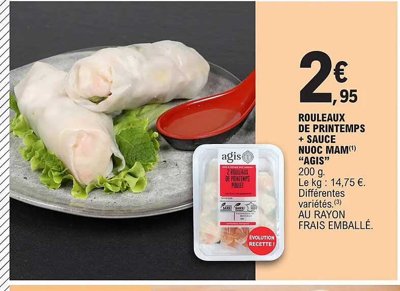 rouleaux de printemps + sauce nuoc mam "agis"