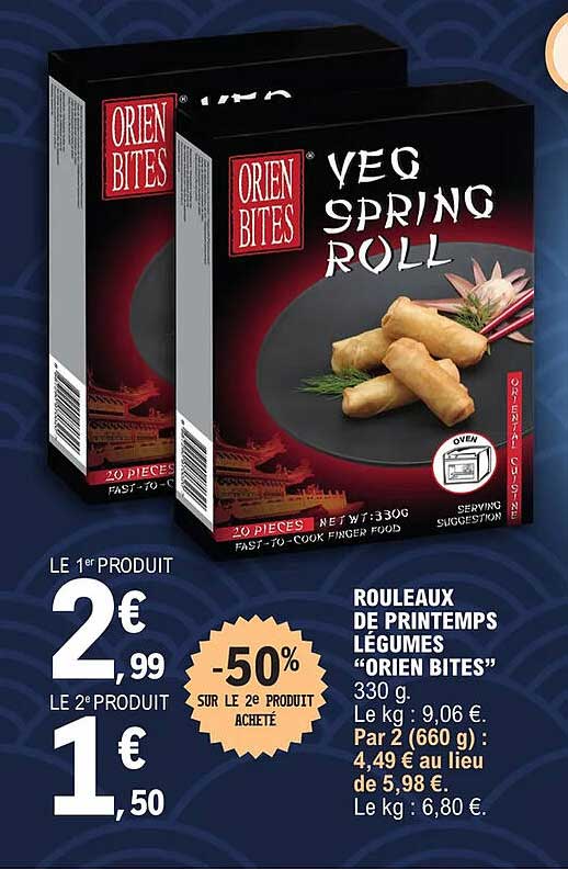 rouleaux de printemps légumes "orien bites"