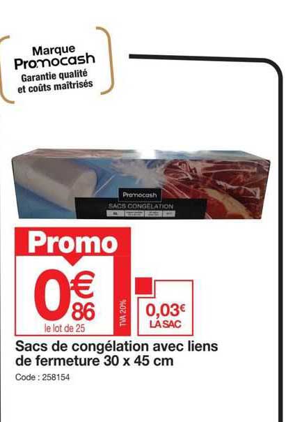 Sacs De Congélation Avec Liens De Fermeture 30 X 45 Cm