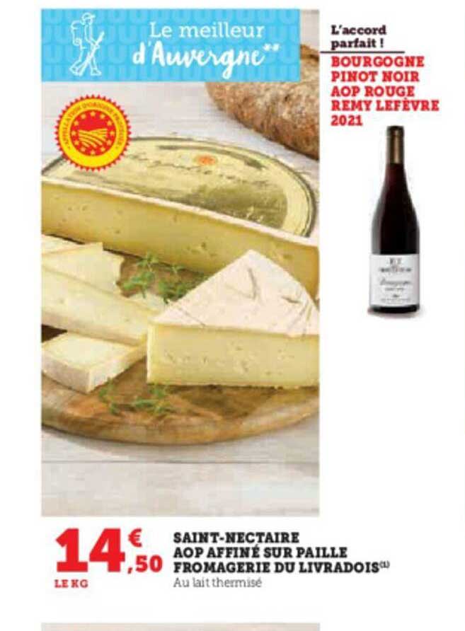 saint-nectaire aop affiné sur paille fromagerie du livradois