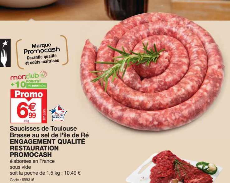 saucisses de toulouse brasse au sel de l'île de ré engagement qualité restauration promocash