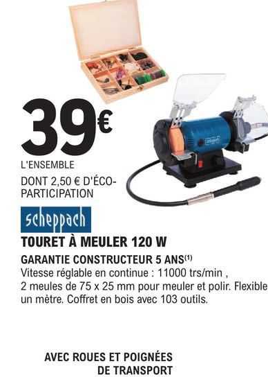 scheppach touret à meuler 120w