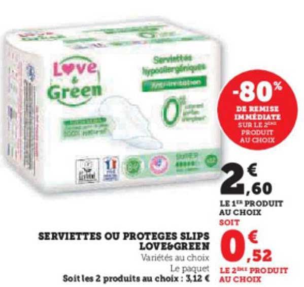 serviettes ou protèges slips love&green