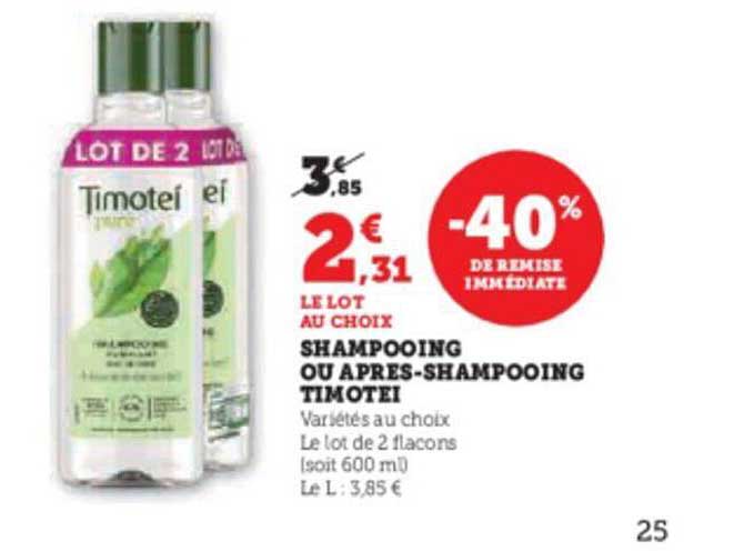 shampooing ou après-shampooing timotei