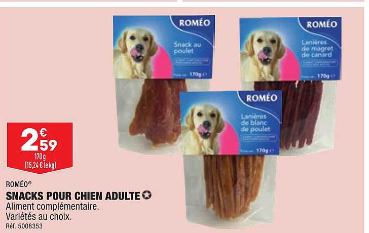 snacks pour chien adulte roméo