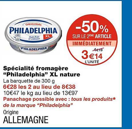 Spécialité Fromagère "philadelphia" Xl Nature