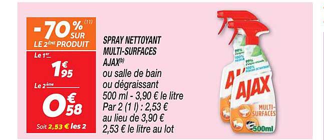 spray nettoyant multi-surfaces ajax