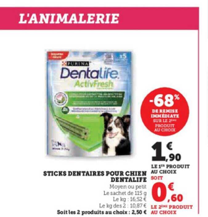 sticks dentaires pour chien dentalife