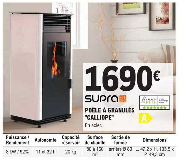 supra poêle à granulés calliope