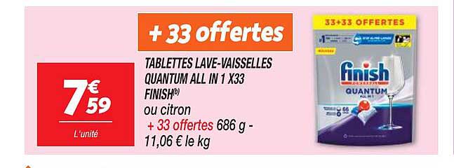 tablettes lave-vaisselles quantum all in 1 x33 finish