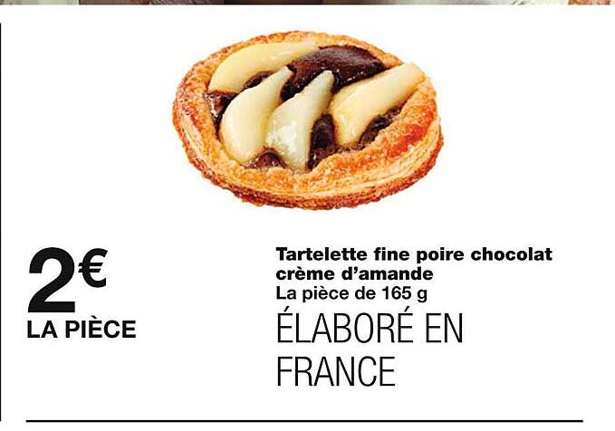 tartelette fine poire chocolat crème d'amande