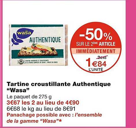 tartine croustillante authentique "wasa"