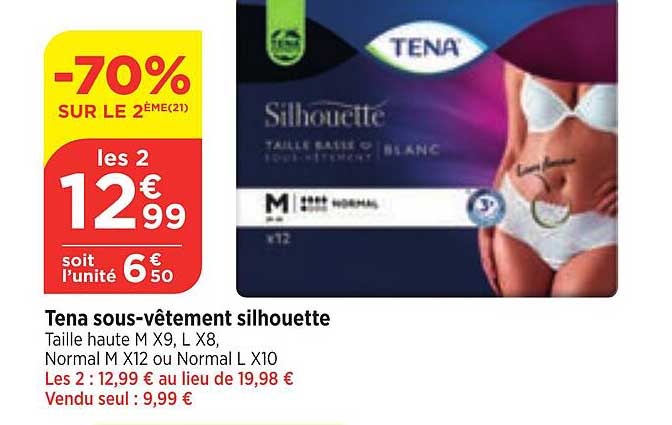 tena sous-vêtement silhouette