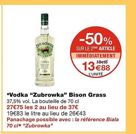 vodka "zubrowka" bison grass