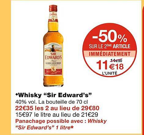whisky "sir edward's"
