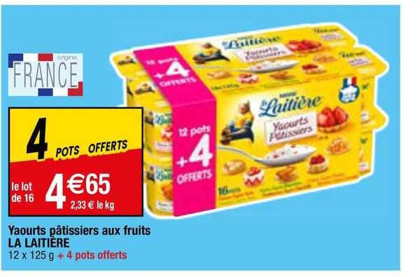 yaourts pâtissiers aux fruits la laitière