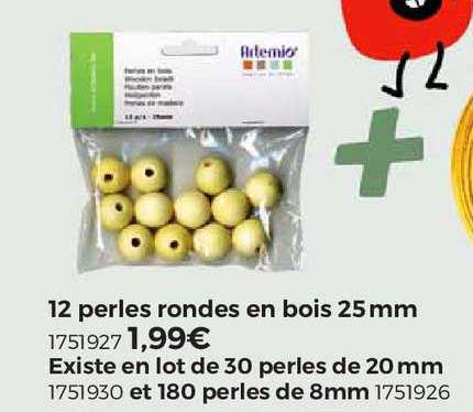 12 perles rondes en bois 25 cm, existe en lot de 30 perles de 20 mm et 180 perles de 8mm