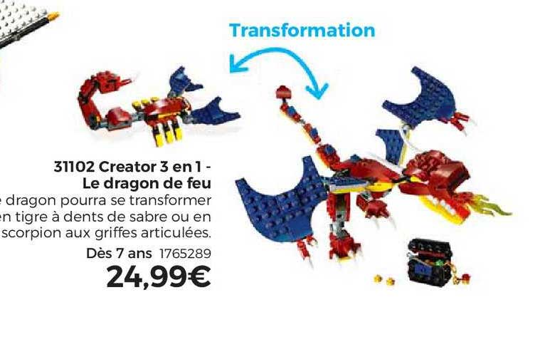 31102 creator 3 en 1 - le dragon de feu